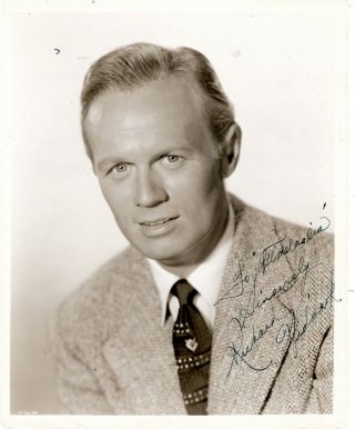 American Leading Actor Richard Widmark,  Signed Vintage Studio Photo