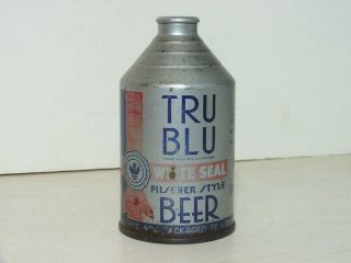 Tru Blu White Seal Empty Crowntainer Beer Can Northampton Pa Irtp