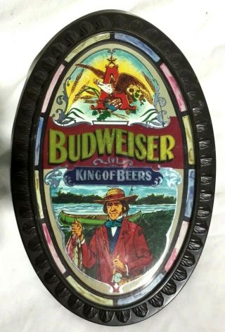 Vintage Budweiser " King Of Beers " Oval Beer Bar Sign.  Perfect