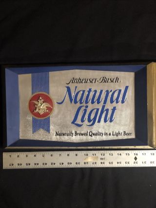 Vtg Large Anheuser Busch Natural Light Beer Plastic Sign 1978
