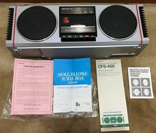 Vintage Sony 3d Cfs - 450 Am Fm Stereo Cassette Tape Recorder Boom Box Exc