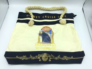 Disney Cruise Line Tote Bag Blue & Beige Disney Fantasy Inaugural Sailing Zipper