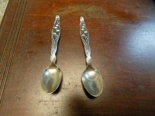 2 Matching Lily Of The Valley Whiting Gorham Sterling Demitasse Spoons