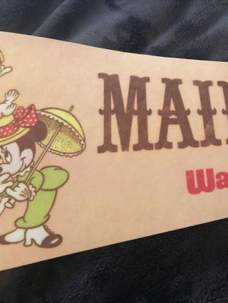 Vintage Walt Disney World Main Street USA Mickey and Minnie Mouse Pennant 3