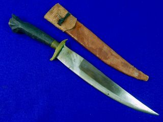 Antique Vintage Old Philippines Philippine Hunting Fighting Knife W/ Scabbard