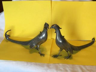 Birds Pheasants Silverplate Brass Metal Wb Mfg.  Weidlich 1930’s Set 2