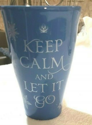 Disney Frozen Elsa Anna Silhouette Blue Keep Calm & Let It Go Coffee Mug