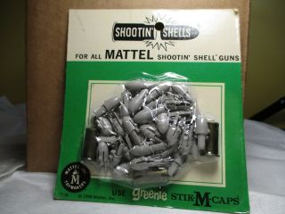 Vintage Mattel Shootin Shells Spring Loaded Cartridges/bullets For Pistol/rifle