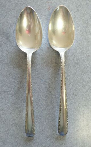 Two Gorham " Camellia " Sterling Silver Teaspoons 5 7/8 In.