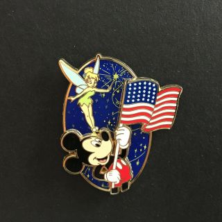 Wdw Flag Day 2006 Mickey Mouse And Tinker Bell Le 2000 Disney Pin 46964