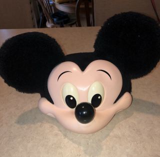Vintage Walt Disney Mickey Mouse 3d Face Head Ears Mask Character Hat Costume