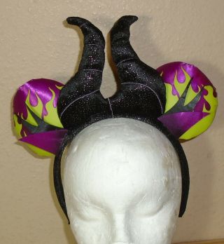 Disney Parks Maleficent Mickey Ears Headband Horns Halloween Villains
