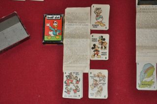Vintage 1946 Walt Disney Mickey Mouse Library of Games Cards Russell Mfg. 3