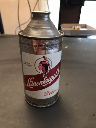 Rare Cone Top Leinenkugels Beer Can Chippewa Falls Wisconsin Indian Head