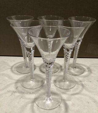 6 X Walsh Antique Twisted Stem Wine Glasses Stunning