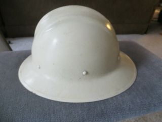 Vintage Bullard 502 White Full Brimmed Fiberglass Hard Hat