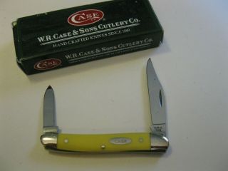 1976 Case Xx Usa Pen Knife 03244 Smooth Yellow Synthetic Handles Made In Usa