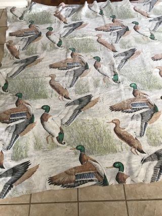 Vintage Wool Blanket 90 " X 84 " With Duck Imprints