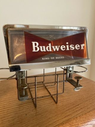 Vintage 1950s Budweiser Beer Bowtie Bar Table Mount Napkin Stirrer Holder Caddy