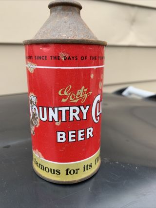 Goetz Country Club Beer Cone Top Can St.  Joseph,  Missouri.  Great Graphics