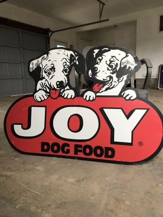 Vintage Joy Dog Food Metal Feed Store Sign.