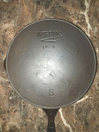 Vintage WAPAK Cast Iron Skillet Z Mark 8 101B W/ Heat Ring (Restored) 2