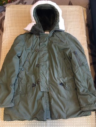 Vintage 90s Military Extreme Cold Weather Parka Type N - 3b 8415 - 00 - 376 - 1710 Large