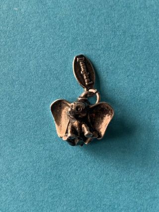 Vintage Walt Disney Productions Sterling Dumbo Elephant Charm With Tag