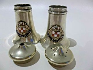 Ss Minnedosa Vintage Salt & Pepper Pots Silver Plate Canadian Pacific Troop Ship
