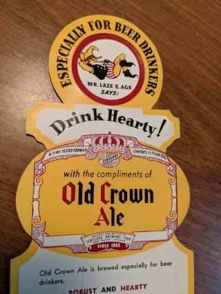 Centlivre Brewing Corporation Paper Advertisement Old Crown Ale Beer Fort Wayne 3
