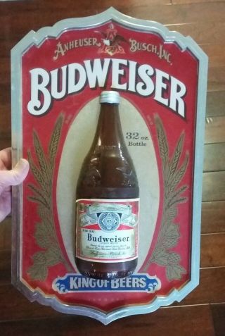 Anheuser Busch Budweiser King Of Beers 32oz Bottle 3d Sign