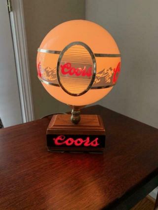 Coors Lighted Bar Sign W/globe And Scrolling Coors Letters Vintage L@@k