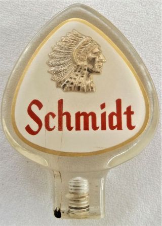 Earlier Schmidt Indian Chief In Head Dress Beer Tap Handle