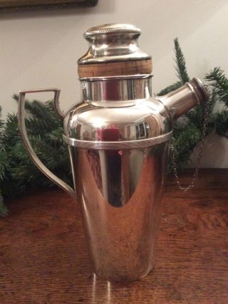 Antique Art Deco Silver Plate Cocktail Shaker / Pourer