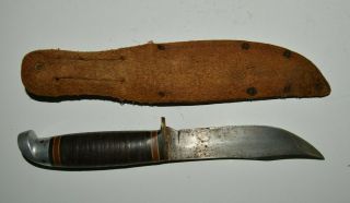 Aged Vintage 1930s Western BSA Boy Scouts Camping Knife w/ Matching Sheath Rare 2