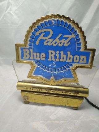 Vintage Pabst Blue Ribbon Lighted Table Top Beer Sign