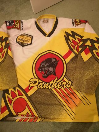 Nottingham Panthers Retro Vintage Ice Hockey Jersey Shirt Large Uk Post