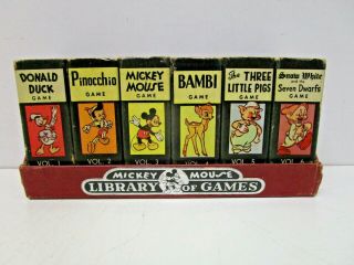 Vintage 1946 Walt Disney Mickey Mouse Library Of Games Russell Mfg.