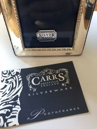 A Pair R Carrs of Sheffield Silver Plated Beaded Design Photo Frames Boxed 2