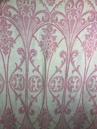 Vintage Wool Blanket Tan Pink Throw Satin Trim 56 " X 76 " Bedding