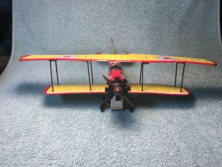 Vintage S&E Tin Lithograph Friction Curtiss Jenny WW1 Airplane Made in Japan 3