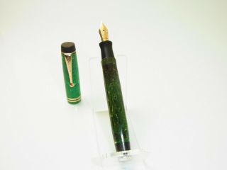 Vintage 1930´s Parker Duofold Streamline Jade Green Fountain Pen Semi Flex F Nib