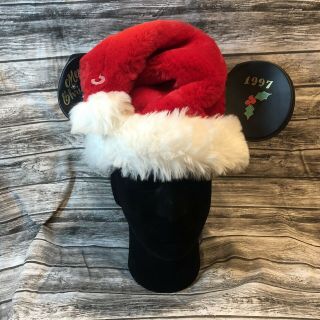 Vintage Disney Christmas Santa Mickey Mouse Ears Holiday Hat 1997