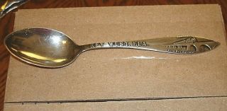 Antique Sterling Silver Souvenir Spoon Key West Florida Over Sea Railroad