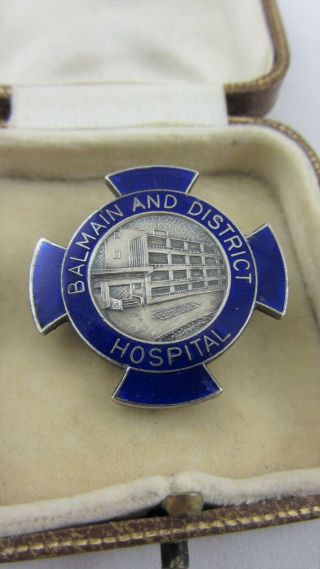 Vintage Silver Enamel Nurses Badge E Saxby 1963 Balmain And District Hospital