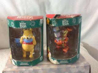 Set Of 2 2002 Disney Winnie The Pooh Tigger & Pooh Christmas Ornaments Must Have