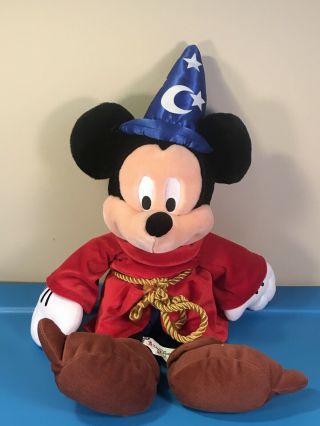 Vintage Walt Disney World Mickey Mouse Fantasia Wizard Large Jumbo Plush 21 "