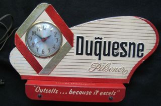 Vintage Duquesne Brewing Co.  Pilsener Clock Good