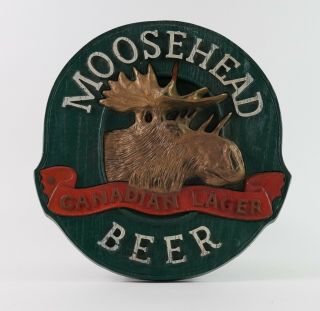 Vintage Moosehead Canadian Lager Moose Head Beer Bar Sign