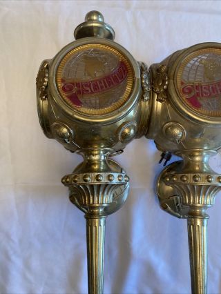 Schlitz Beer Wall Sconce Pair Carriage Lights Advertising Rare 2